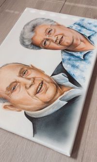 Portrait mit Airbrush und Acryl